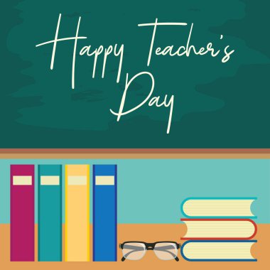 mutlu öğretmenin gün kavramı. vektör çizim