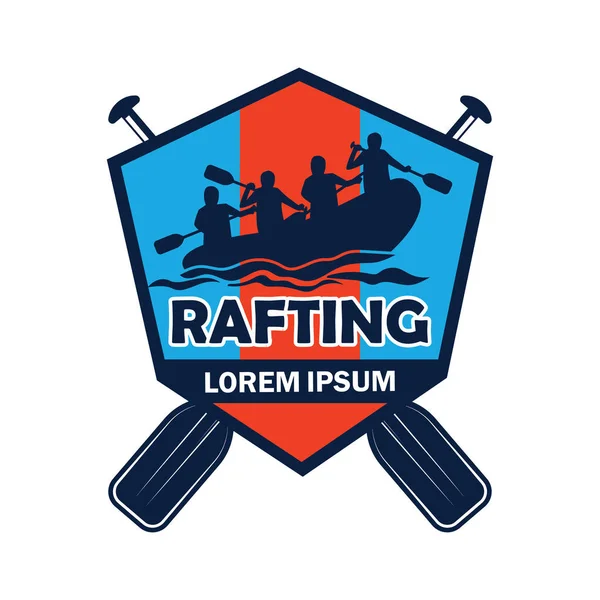logosu, sloganı için metin alanı ile rafting / etiket satırı, vektör çizim