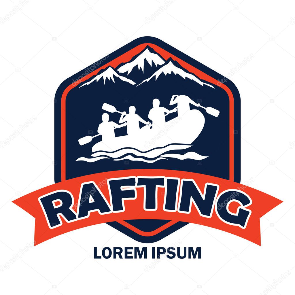 Rafting logo with text space for your slogan / tag line, vector illustration