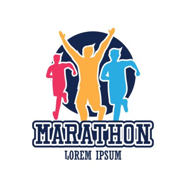 yarış insanlar çalışan / maraton, spor ve aktivite logo. vektör çizim