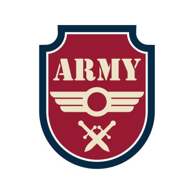 Ordu rozet logosu, sloganı için metin alanı ile / etiket satırı, vektör çizim