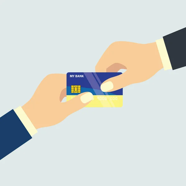持有信用卡业务概念的手 矢量插图 — 图库矢量图片