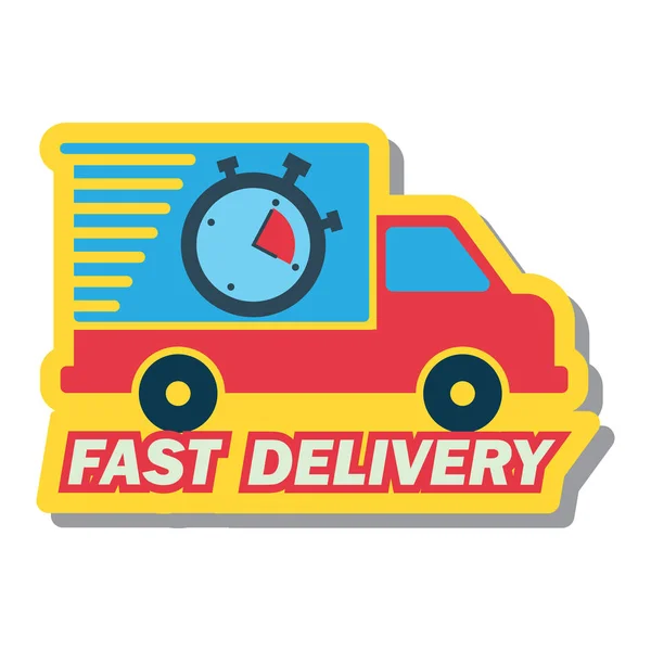 Delivery Concept Free Fast Food Delivery Sticker Vector Illustration — Stock Vector
