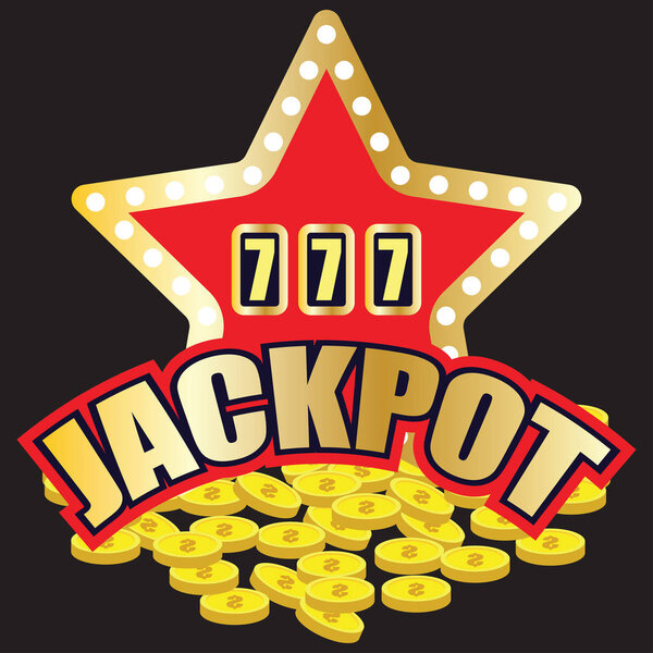 lucky sevens jackpot in golden slot machine. vector illustration