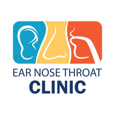 Otolaryngologists klinik kavramı için kulak burun boğaz (KBB) logo. vektör çizim