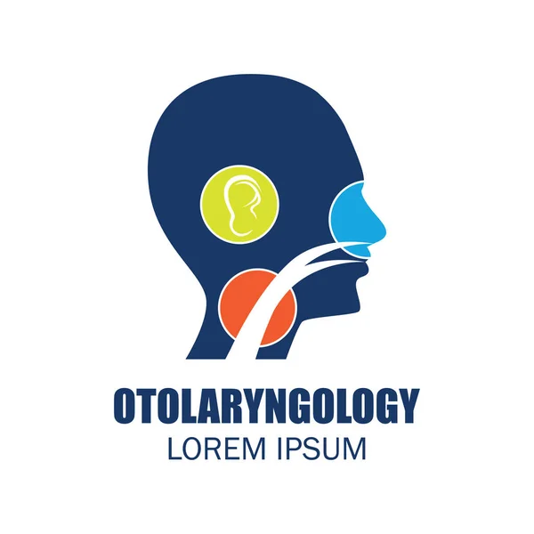 Otolaryngologists klinik kavramı için kulak burun boğaz (KBB) logo. vektör çizim