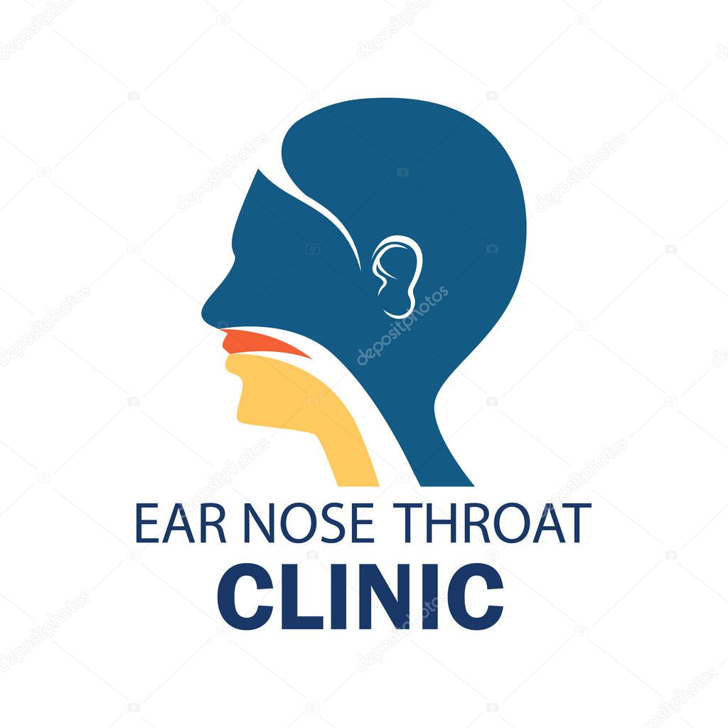 ear nose throat (ENT) logo for Otolaryngologists  clinic concept. vector illustration