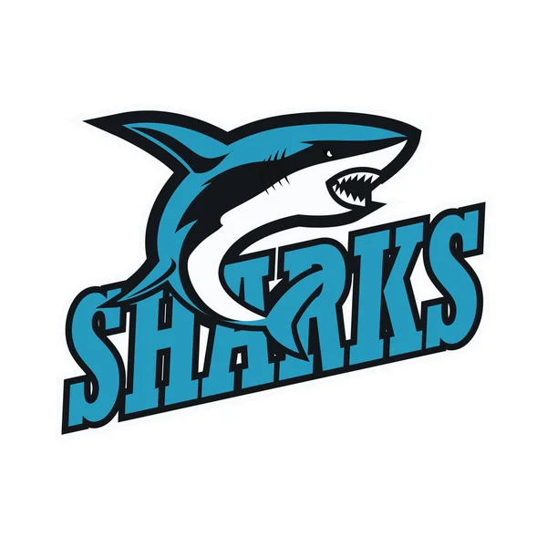 Logotipo Tiburones Azules Con Espacio Texto Para Eslogan Línea Etiqueta — Vector de stock