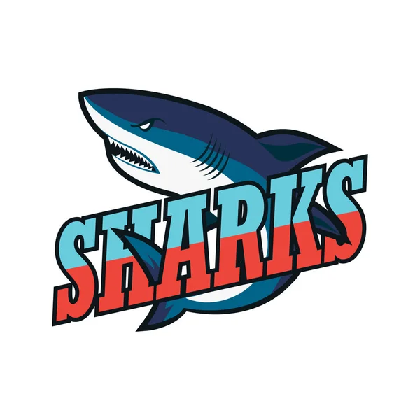 Logo Requins Bleus Avec Espace Texte Pour Votre Slogan Tag — Image vectorielle