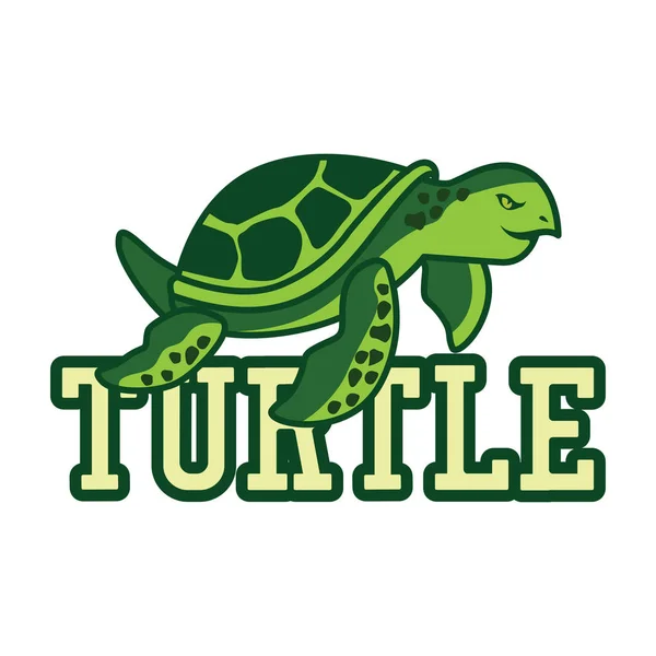 Green Turtle Logo Vector Illustration — Stock Vector