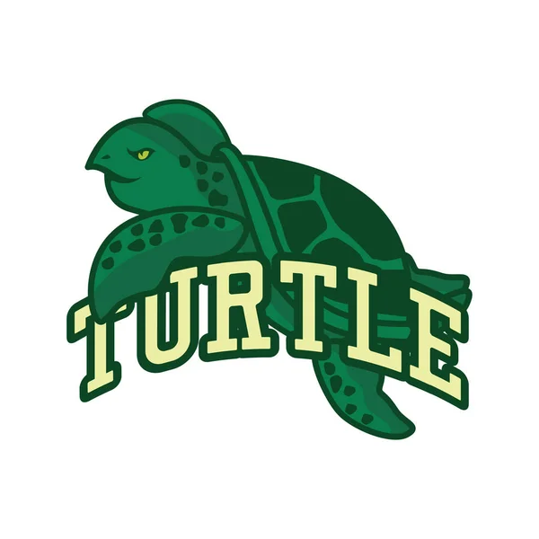 Logo Tortue Verte Illustration Vectorielle — Image vectorielle