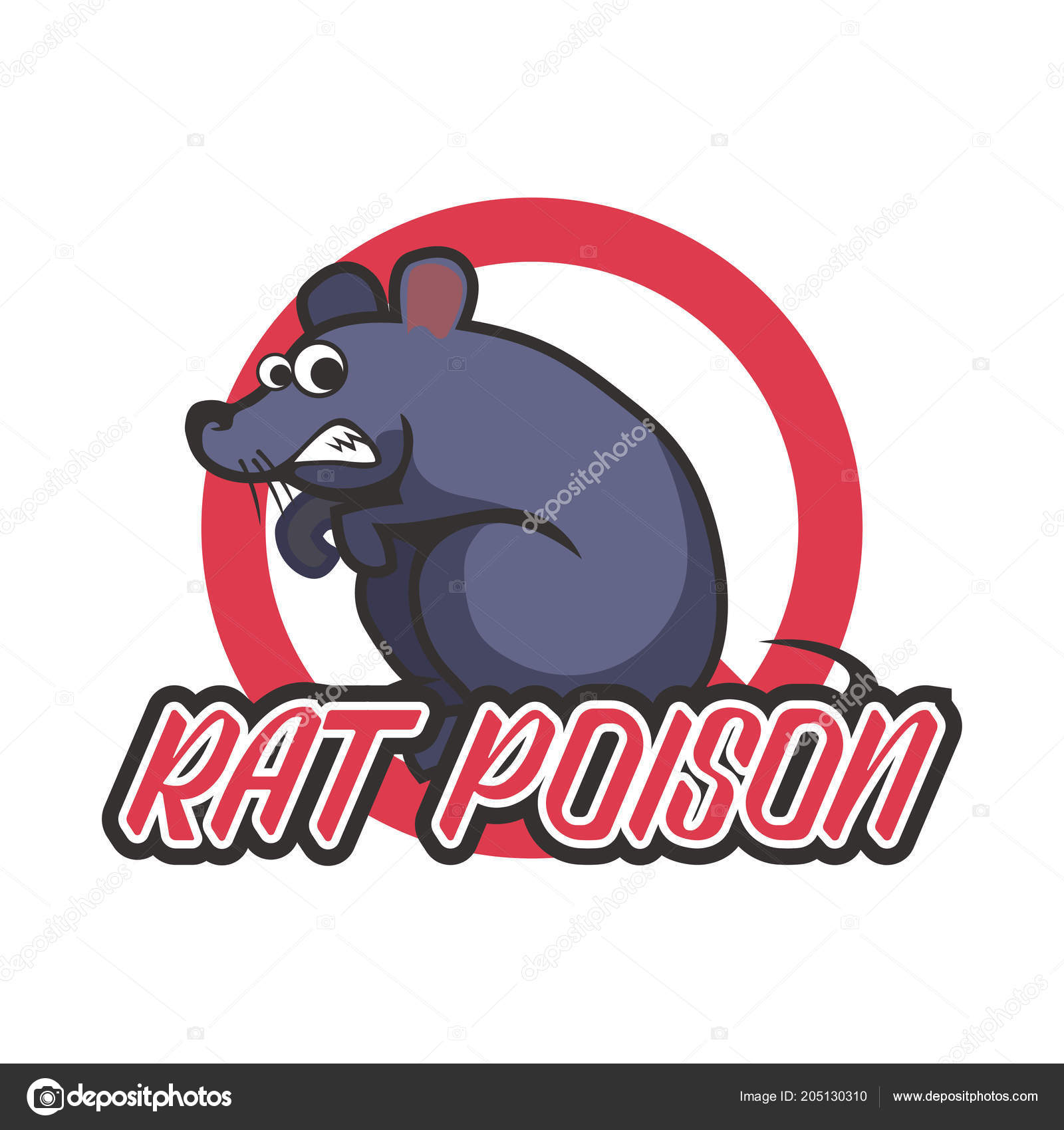 Rat Killer Poison Logo Vector Illustration Stock Vector