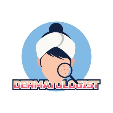 Doktor veya klinik, vektör çizim için dermatolog logo