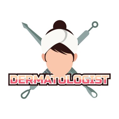 Doktor veya klinik, vektör çizim için dermatolog logo