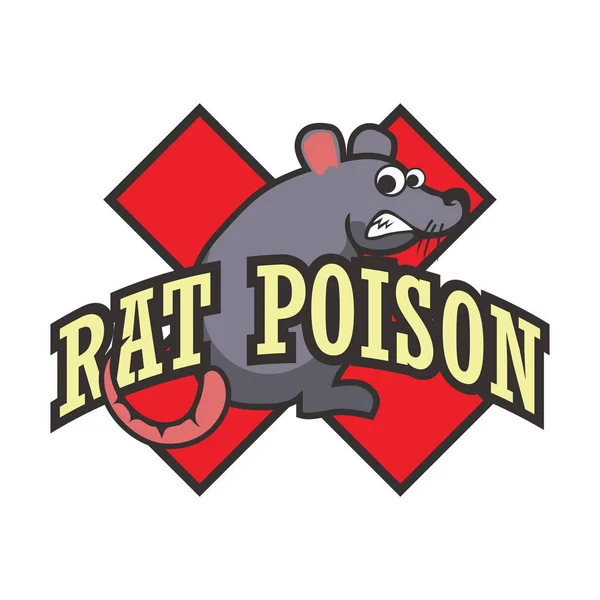Rat Killer Poison Logo Vector Illustration — Stock Vector