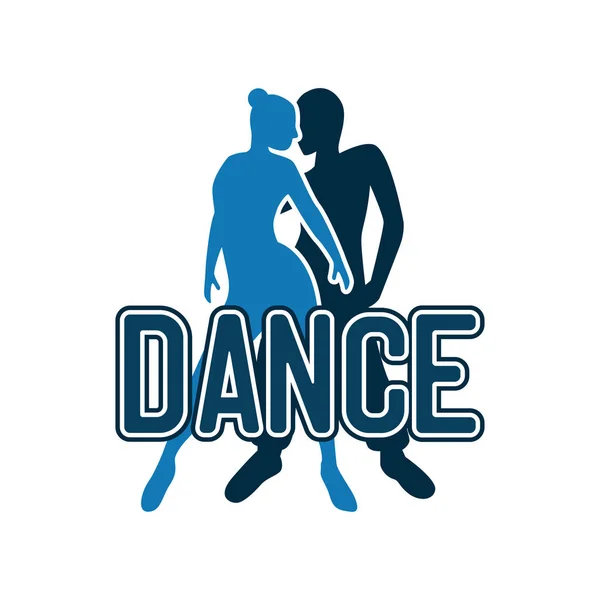 ダンススクール ダンス スタジオのロゴを踊る ベクトル図 — ストックベクタ