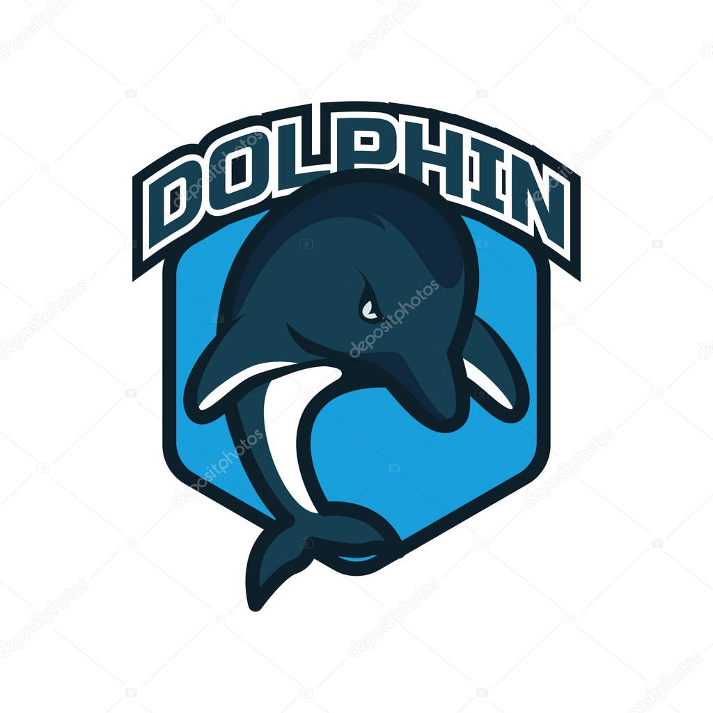 Dolphin logo with text space for your slogan / tag line, vector illustration