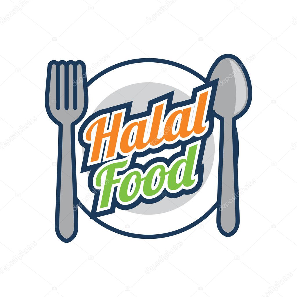 Halal (permissible) food logo for Muslim Products. vector illustration