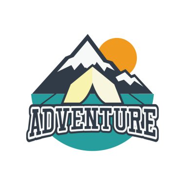 logosu, sloganı için metin alanı ile macera / etiket satırı, vektör çizim