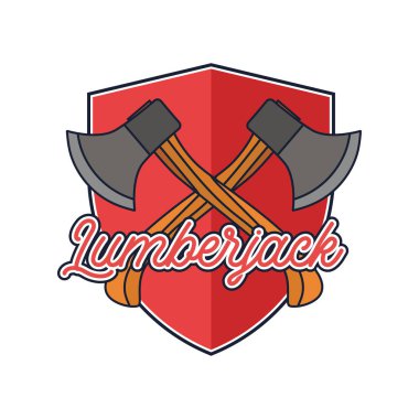 Beyaz arka plan üzerinde izole oduncu logosunu görmeniz gerekir. Vektör çizim