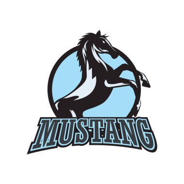 Beyaz arka plan üzerinde izole at logosunu görmeniz gerekir. Vektör çizim