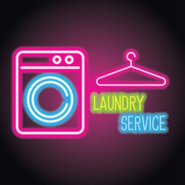 Beyaz arka plan üzerinde izole Çamaşırhane logosunu görmeniz gerekir. Vektör çizim