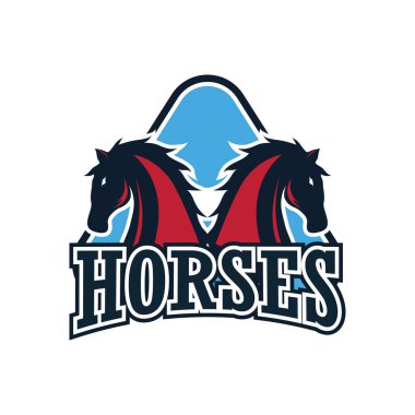 Beyaz arka plan üzerinde izole at logosunu görmeniz gerekir. Vektör çizim