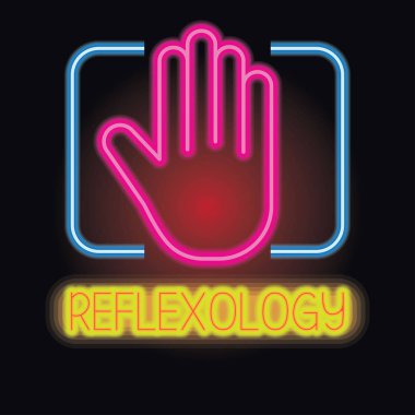 Beyaz arka plan üzerinde izole Refleksoloji logosunu görmeniz gerekir. Vektör çizim