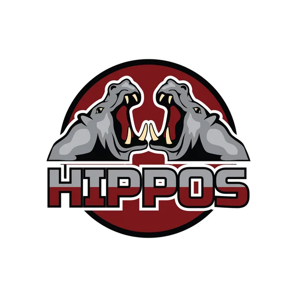 Hippo Logo Isolated White Background Vector Illustration — Stock Vector
