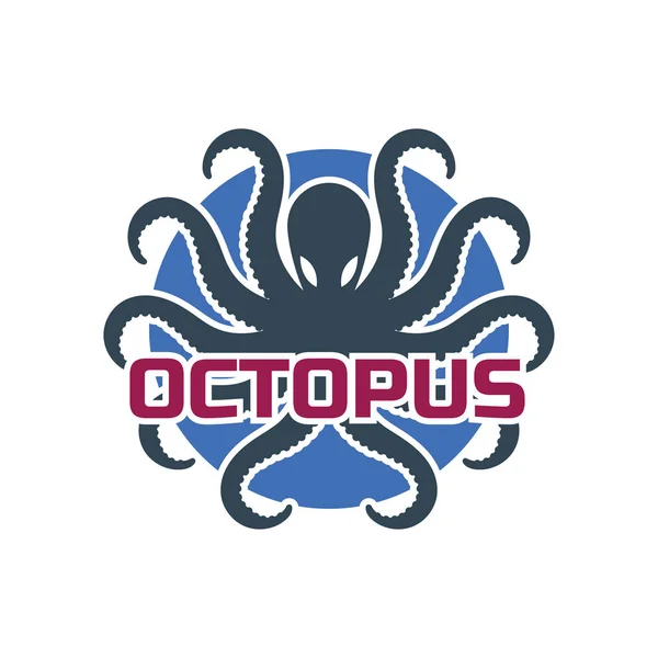 Octopus Logo Isolated White Background Vector Illustration — Stock Vector