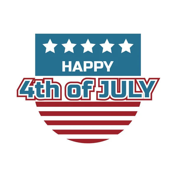 Happy 4Th July Logo Isolated White Background Vector Illustration — Stock Vector