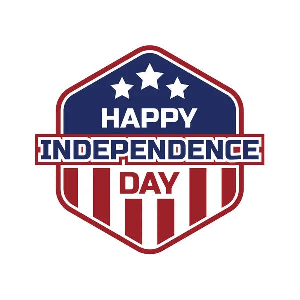 Happy 4Th July Logo Isolated White Background Vector Illustration — Stock Vector