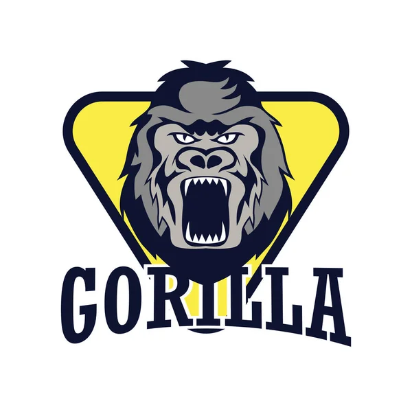Logo Gorilla Isolé Sur Fond Blanc Illustration Vectorielle — Image vectorielle