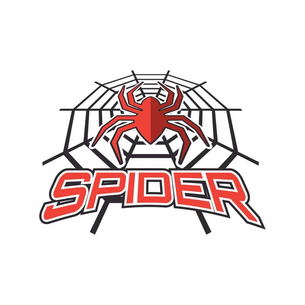 Pavoučí Logo Izolovaných Bílém Pozadí Vektorové Ilustrace — Stockový vektor