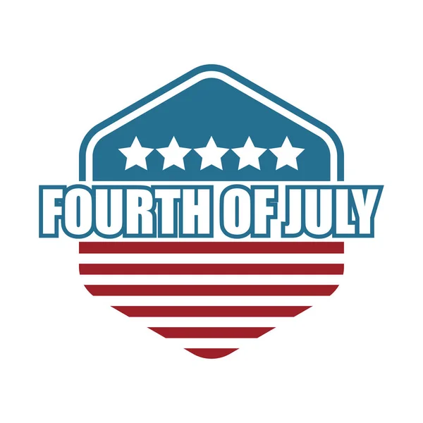 Happy 4Th July Logo Isolated White Background Vector Illustration — Stock Vector