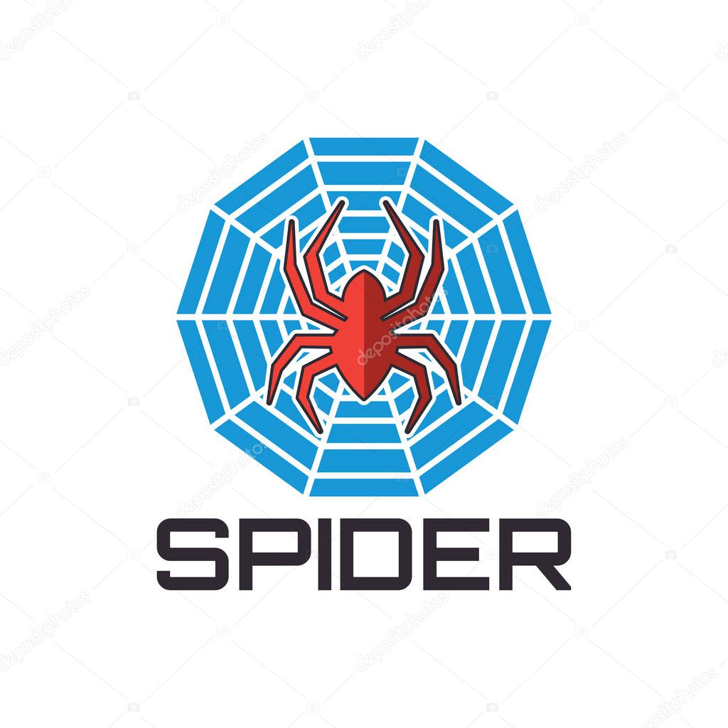 Spider logo isolated on white background. Vector illustration