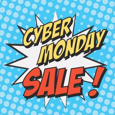 cyber Pazartesi Satılık, konsept alışveriş harfler illüstrasyon vektör 