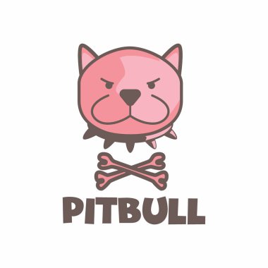Beyaz arka plan üzerinde izole Pitbull logosunu görmeniz gerekir. Vektör çizim