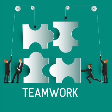 çalışma ve birbirlerini destekleyici işadamları. ekip çalışması kavramı. 