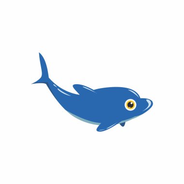 Beyaz arka plan üzerinde izole yunus logosunu görmeniz gerekir. Vektör çizim