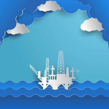 petrol üretim platformu için sondaj. Petrol Sanayi kavramı. vektör çizim  