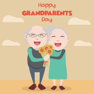  mutlu Büyükbaba ve Büyükanneler Günü kavramı. vektör çizim