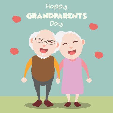  mutlu Büyükbaba ve Büyükanneler Günü kavramı. vektör çizim