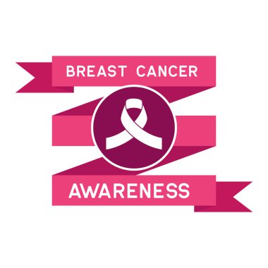 pembe meme kanseri bilinçlendirme etiket beyaz arka plan üzerinde izole. vektör çizim