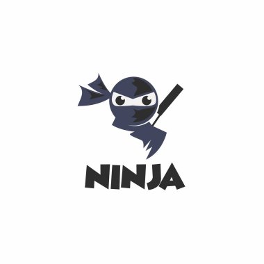 Ninja karakter logosunu görmeniz gerekir. Vektör çizim