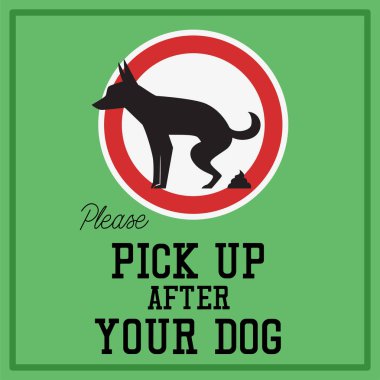 Sonra senin evde beslenen hayvan ve köpek işareti atık temizleyin. vektör çizim