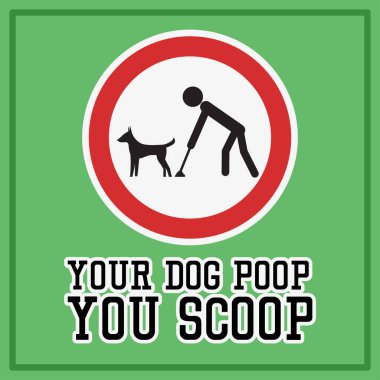 Senin evde beslenen hayvan işaretinden sonra temizleyin. köpek atık işareti. vektör çizim