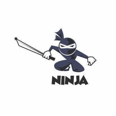 Ninja karakter logosunu görmeniz gerekir. Vektör çizim