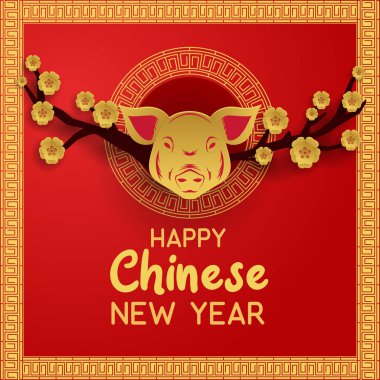 mutlu çene yeni yıl kartı, vektör çizim