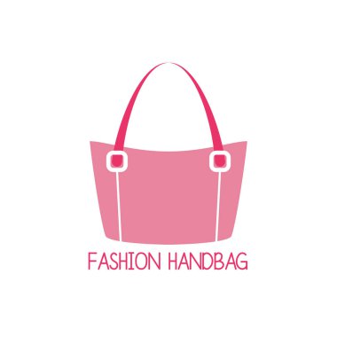 pembe moda çanta logo simge üzerinde beyaz izole 